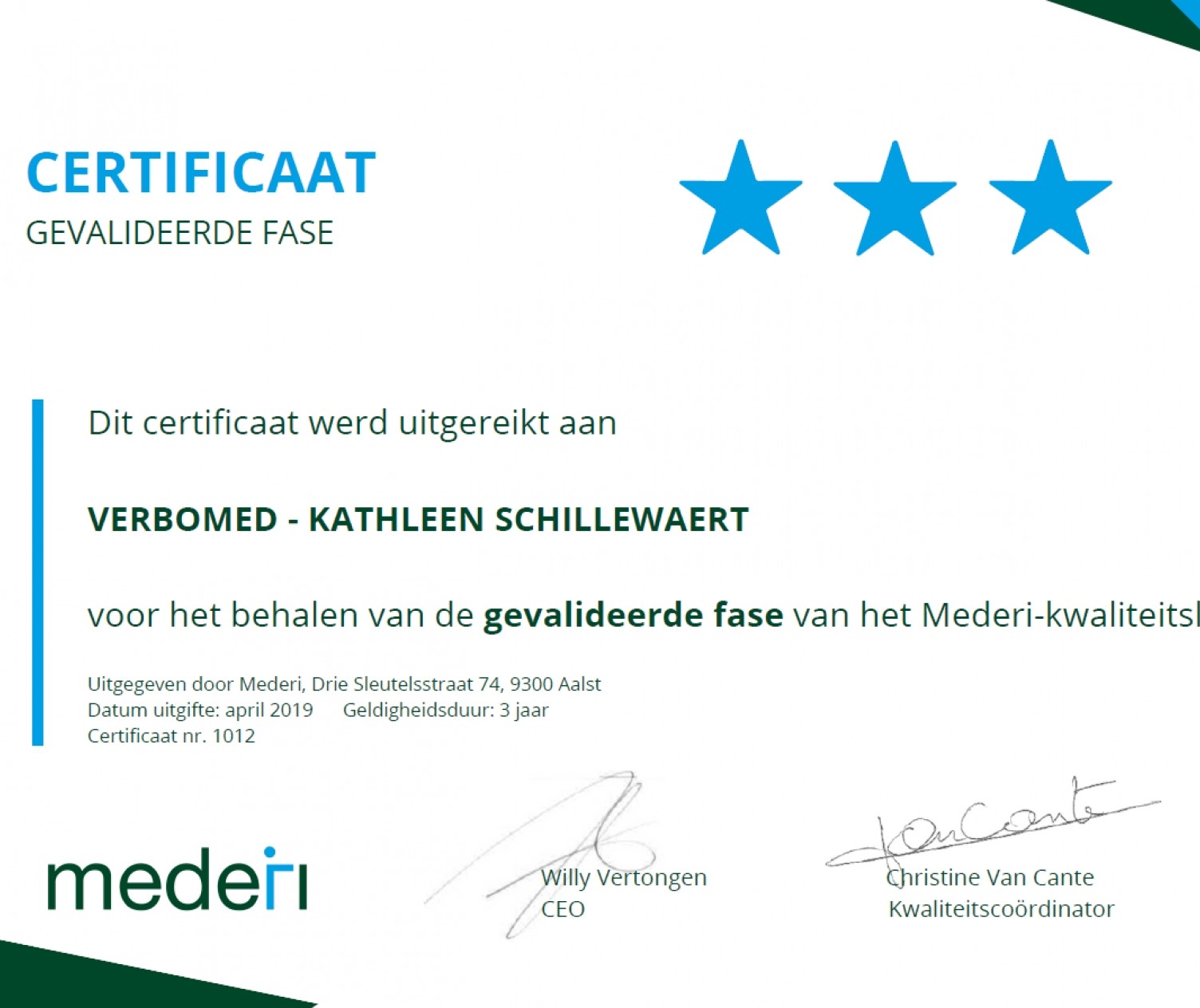 Certificaat kwaliteitslabel